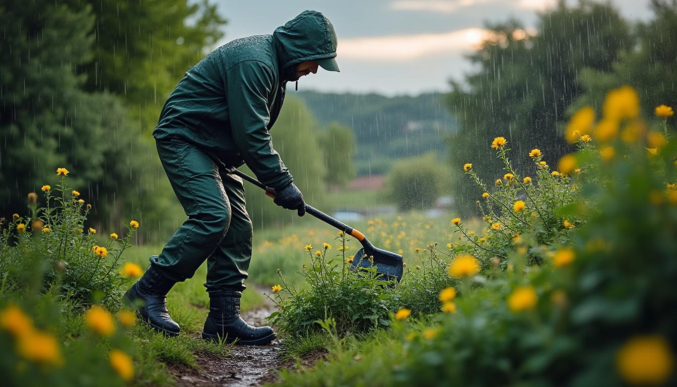 Illustration: Risques environnementaux et précautions à prendre pour désherber pendant la pluie