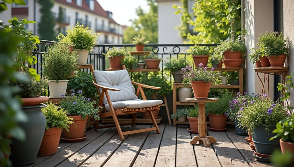 Exemples de disposition de pots sur balcon : idées et conseils pratiques
