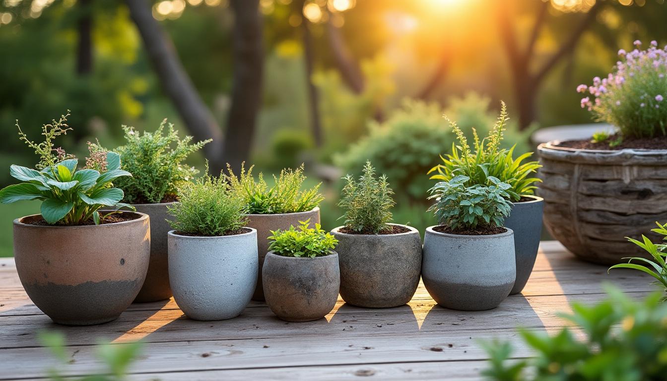 Illustration: Présentation des différents matériaux pour pots de jardin