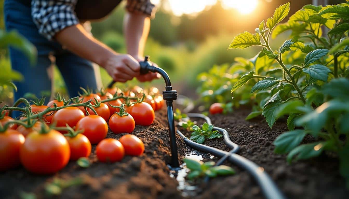 Illustration: Définition et principes de l’arrosage goutte à goutte pour tomates
