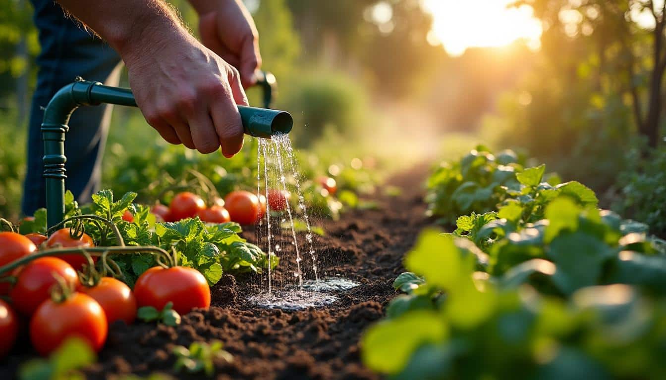Illustration: Les avantages de l’arrosage goutte à goutte pour le potager