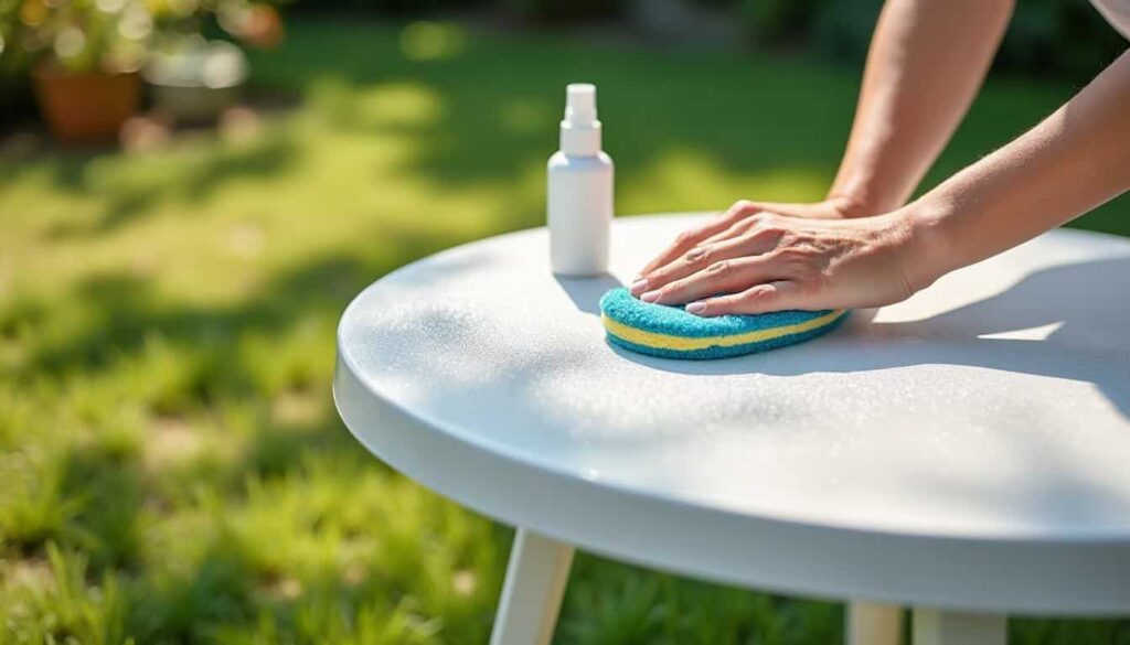 Comment nettoyer une table de jardin en plastique blanc : astuces et conseils