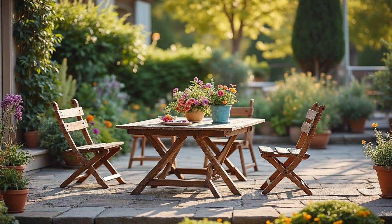 Relooker et transformer un touret en table de jardin originale