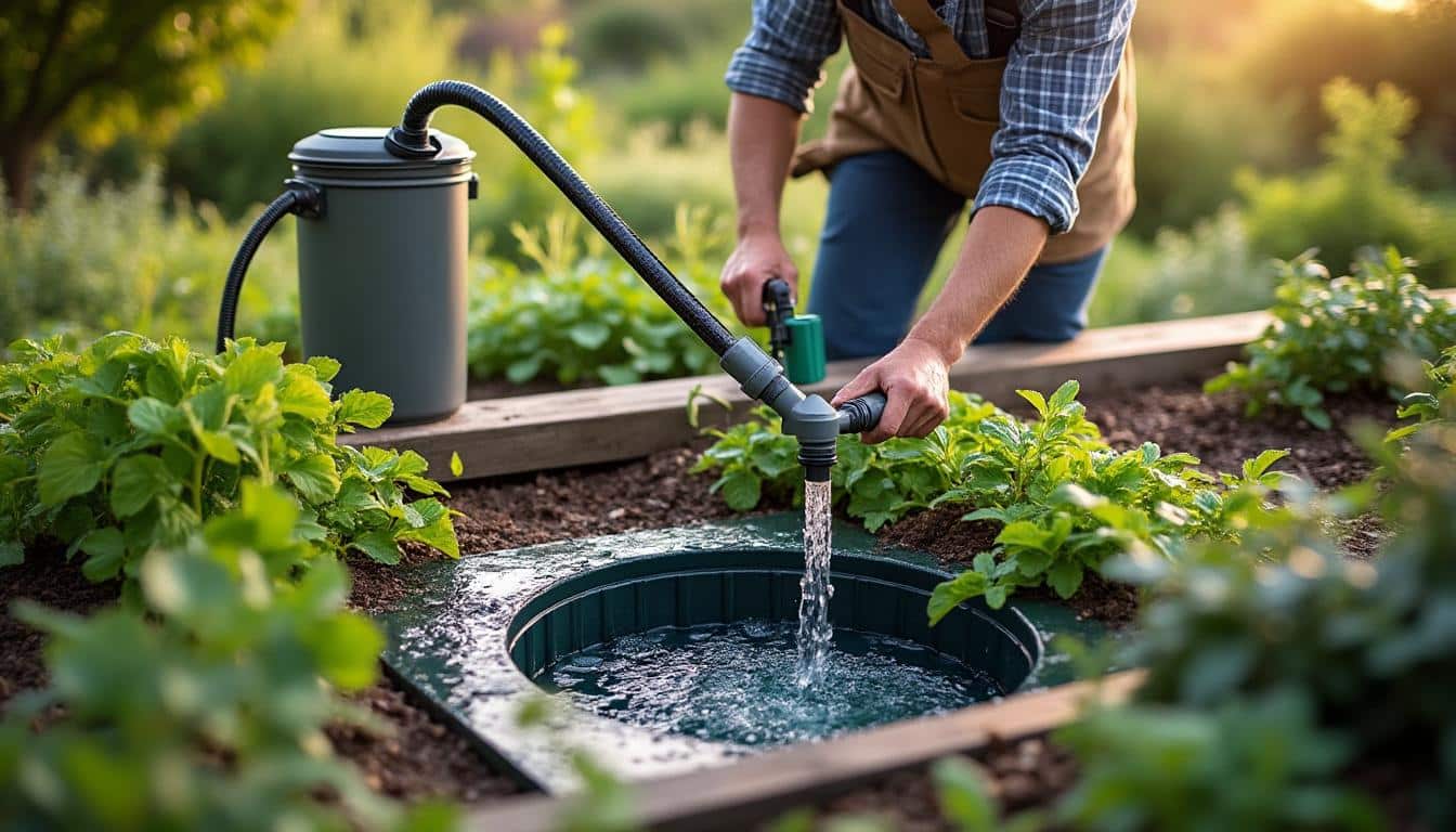 Illustration: Installer et optimiser son arrosage à partir d’un bac de récupération et surverse