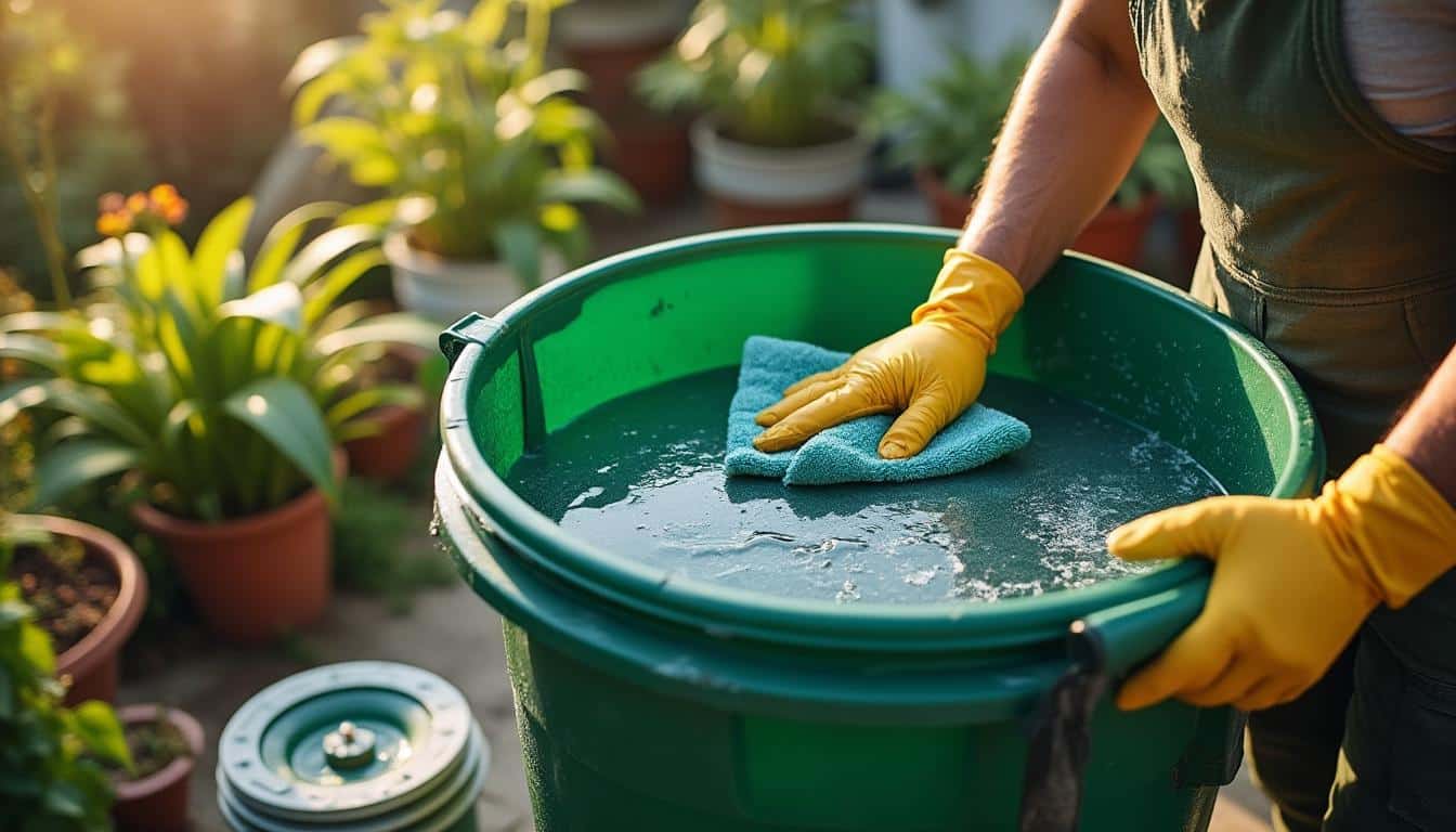 Illustration: Comprendre l’arrosage à partir d’une cuve plastique de récupération et l’importance du nettoyage