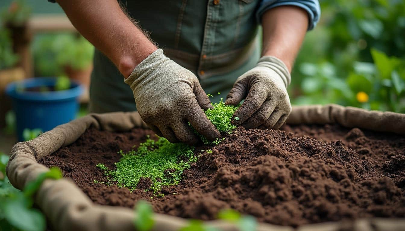 Compost pour accélérer la tonte d’une pelouse mince efficacement