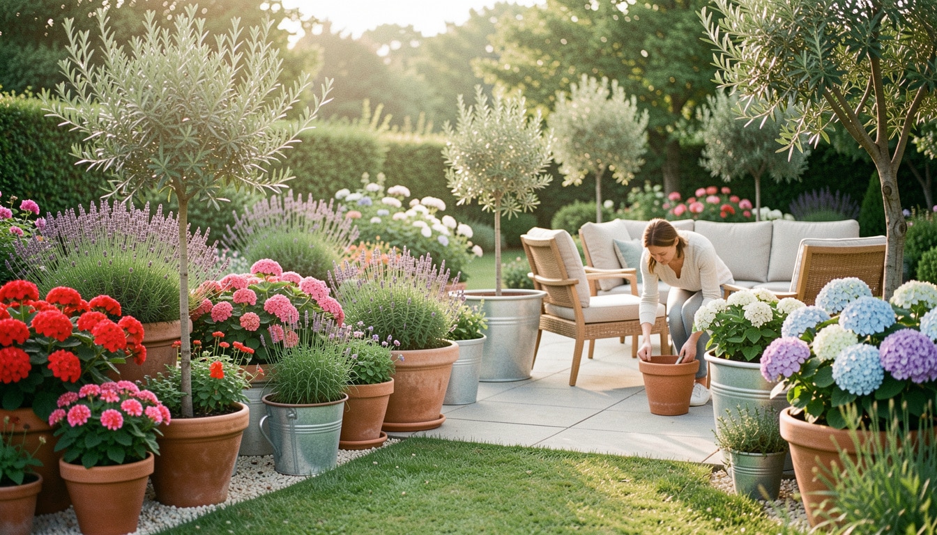 Aménager son jardin avec des pots de fleurs
